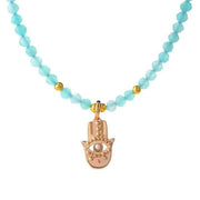Minty Hamsa Guardian Necklace SUMERRO